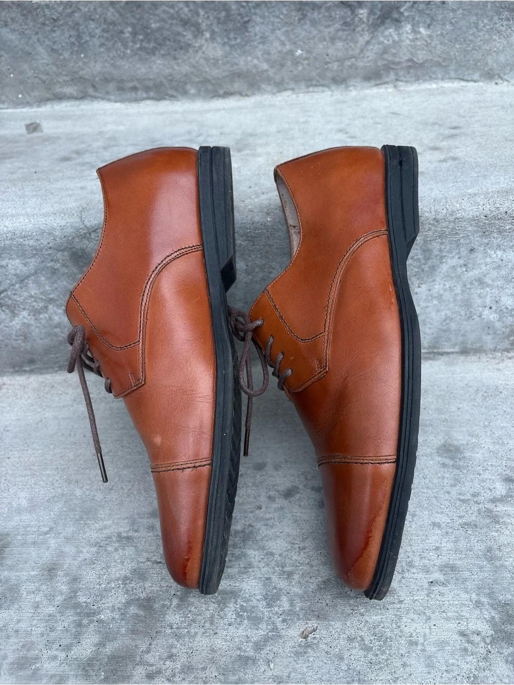 Florsheim Kids Boys Cap Toe Oxford Dress Shoes  Leather Size 5.5